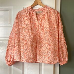 Long Sleeve Cotton Peasant Blouse